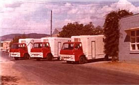 Red truck mobile showrooms, Adelaide Head Office.