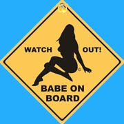 Suction Roadsign Babe On Board (Girl)