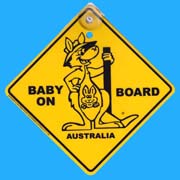 Suction Roadsign Kangaroo Baby On Board