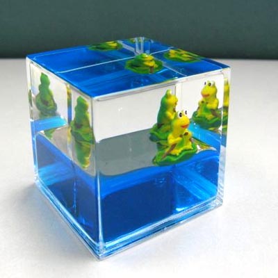 Paperweight Cube Frog