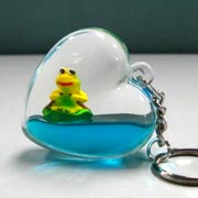 Keyring Liquid Heart Frog